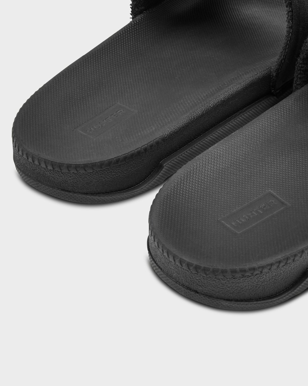 Hunter Original Adjustable Slides - Outlet Store Mens Black - MUBINQ068